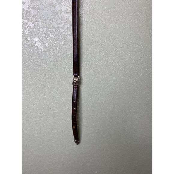 Brown  Genuine Leather Snakeprint Belt With Medal Rose Detailing - Picture 7 of 12